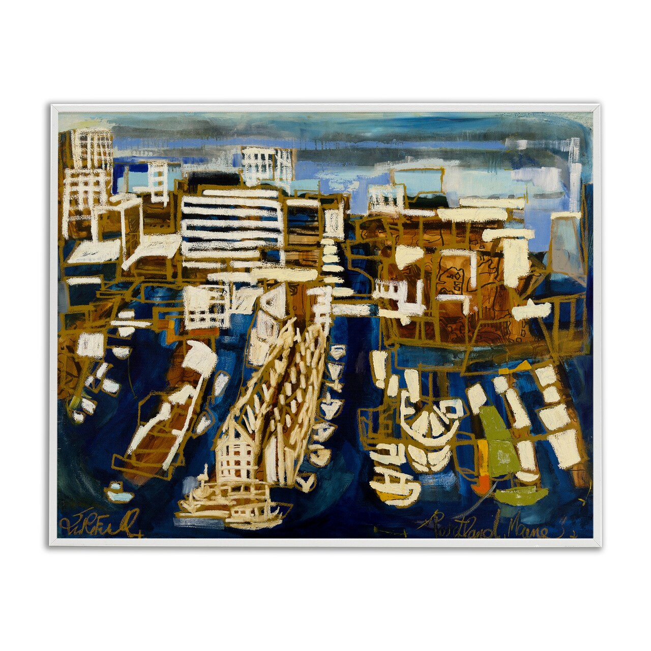 Stupell Industries Bold Abstract Cityscape Framed Giclee Design by Erin McGee Ferrell